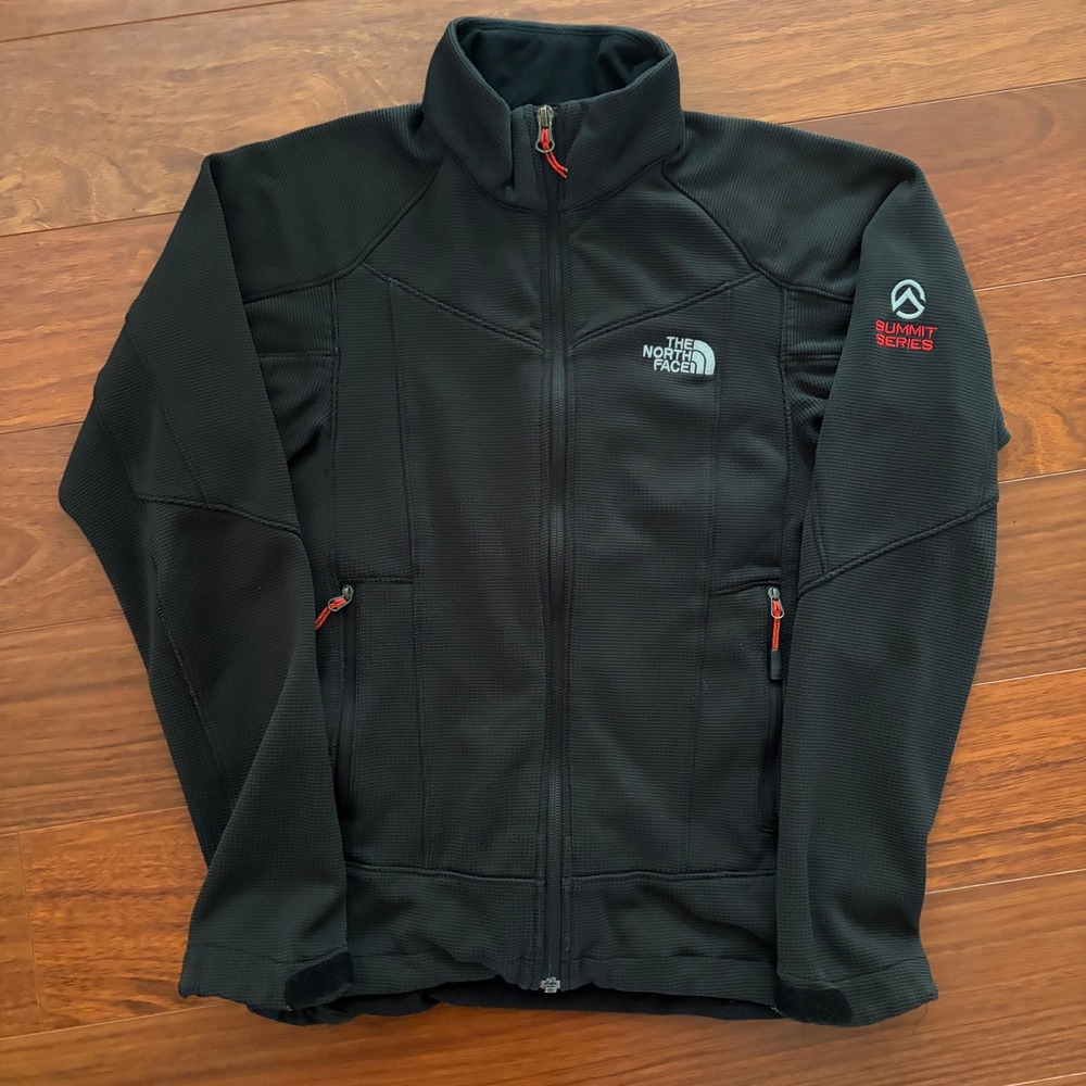 The North Face Womens Summit Series Fleece Jacket S Black Waffle Knit Full Zip